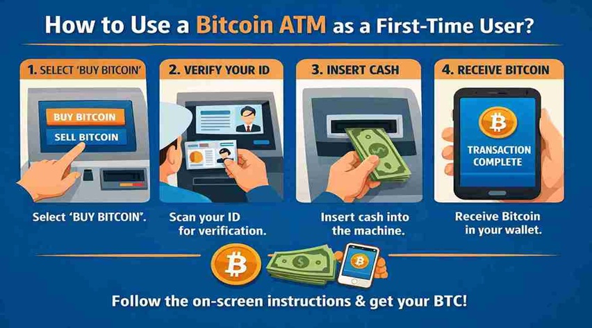 How to use a Bitcoin ATM as a first-time user?